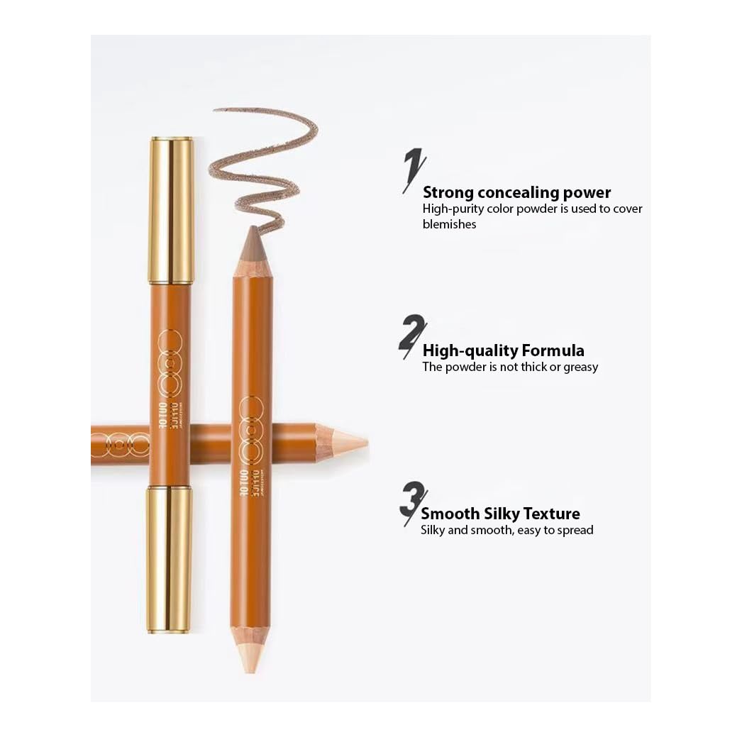 1 PC Double Ends Contour Pencil Highlighter, Multi Functional Facial Contour Highlighter Pencil(01#, 5g)