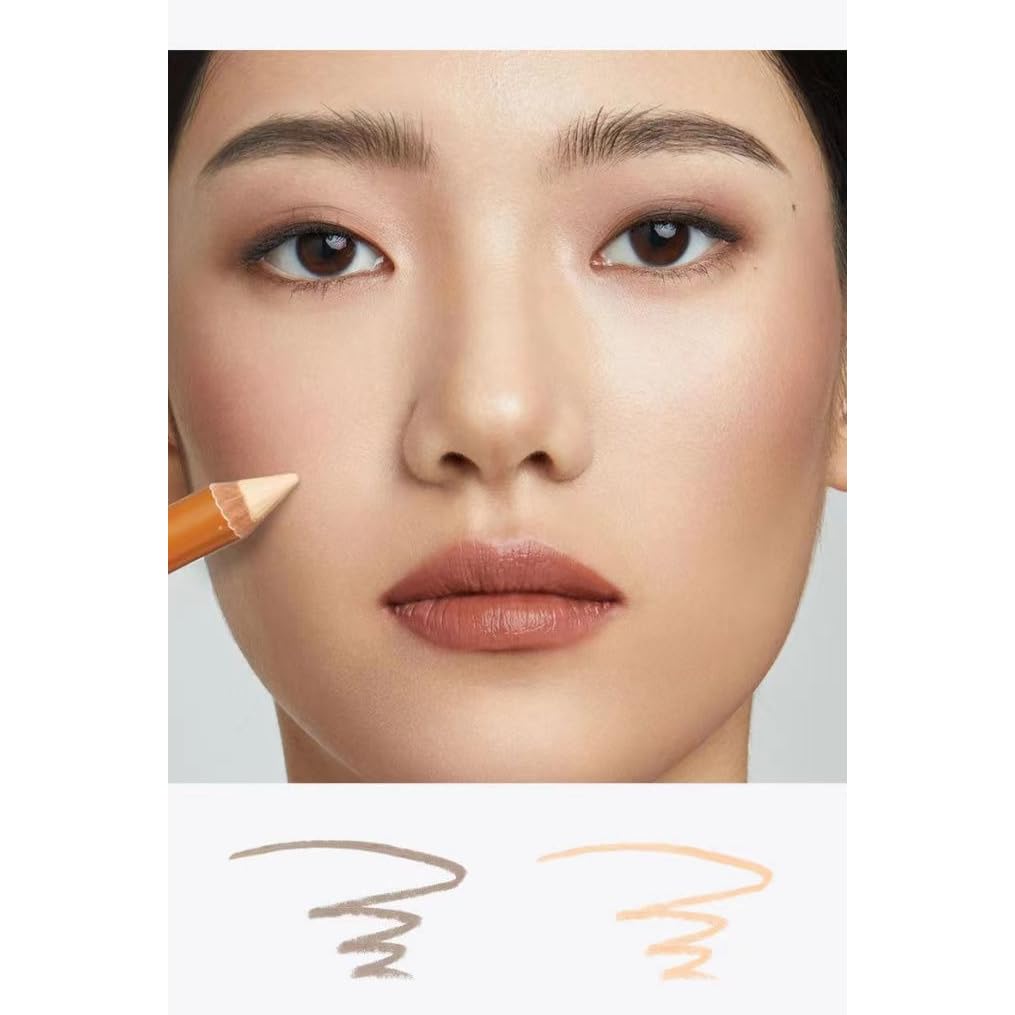 1 PC Double Ends Contour Pencil Highlighter, Multi Functional Facial Contour Highlighter Pencil(01#, 5g)