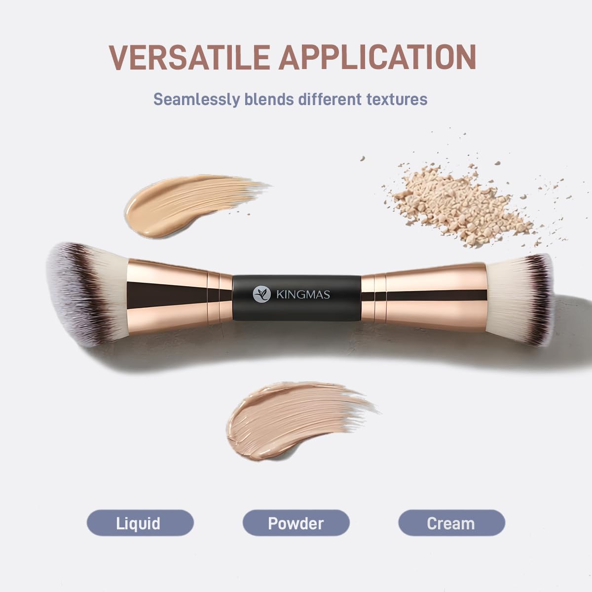 KINGMAS Foundation Brush, Premium Dual Powder Concealer Makeup Brush