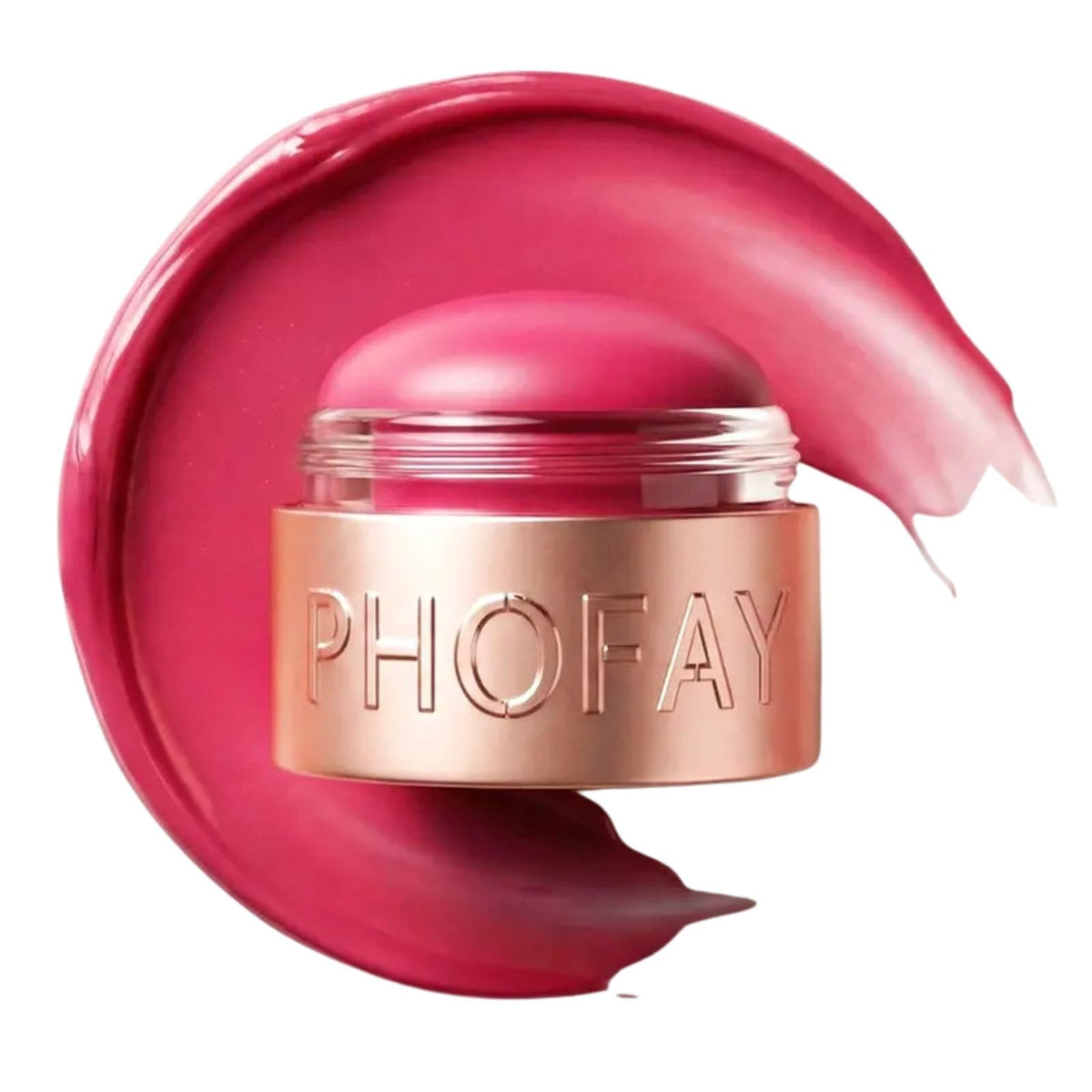 PHOFAY 3-in-1 Flush Balm,Mousse Blush & Lipstick Gloss–Soft Silky Texture