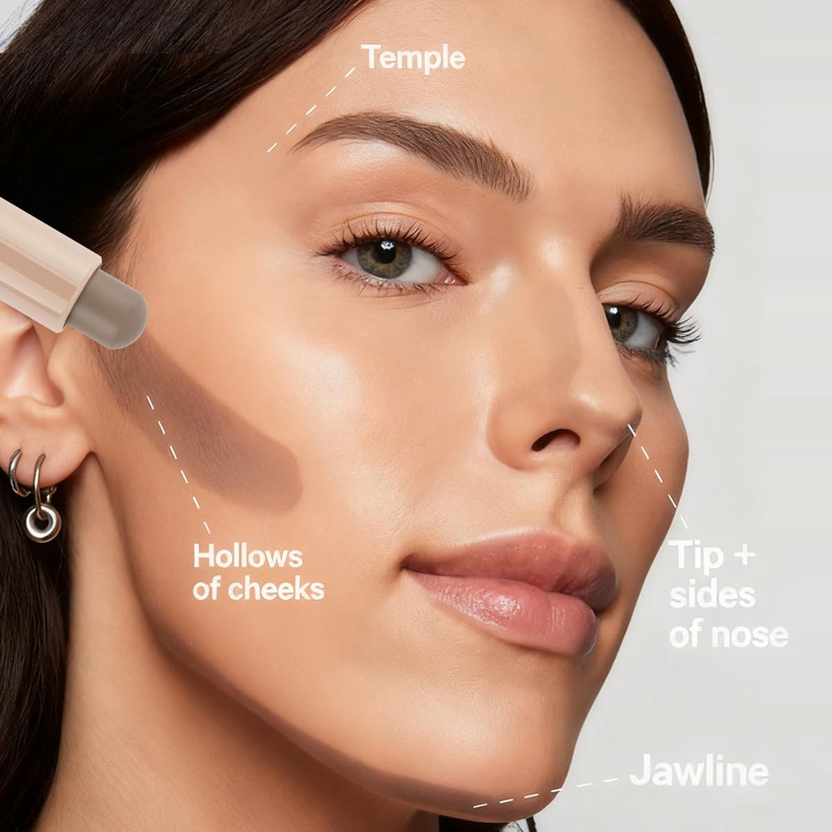Cool Toned Creamy Contour Stick – Extra-Size Waterproof & Sweat-Proof Matte Bronzer for Fair Skin, Smooth Blendable Face & Nose Shading, Travel-Ready Long Wear Contour Stick (01#Cold Gray Brown)
