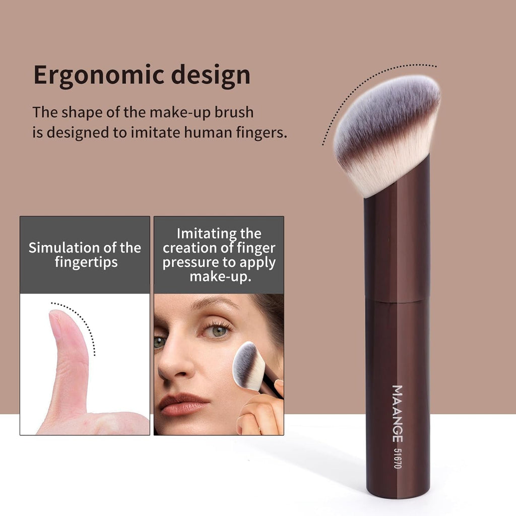 MAANGE 20 PCS Foundation Makeup Brush Set, Double-ended Kabuki Contour Brush for Liquid Powder Concealer Blending Blush Face Makeup Tools with Gift Box (Coffee)