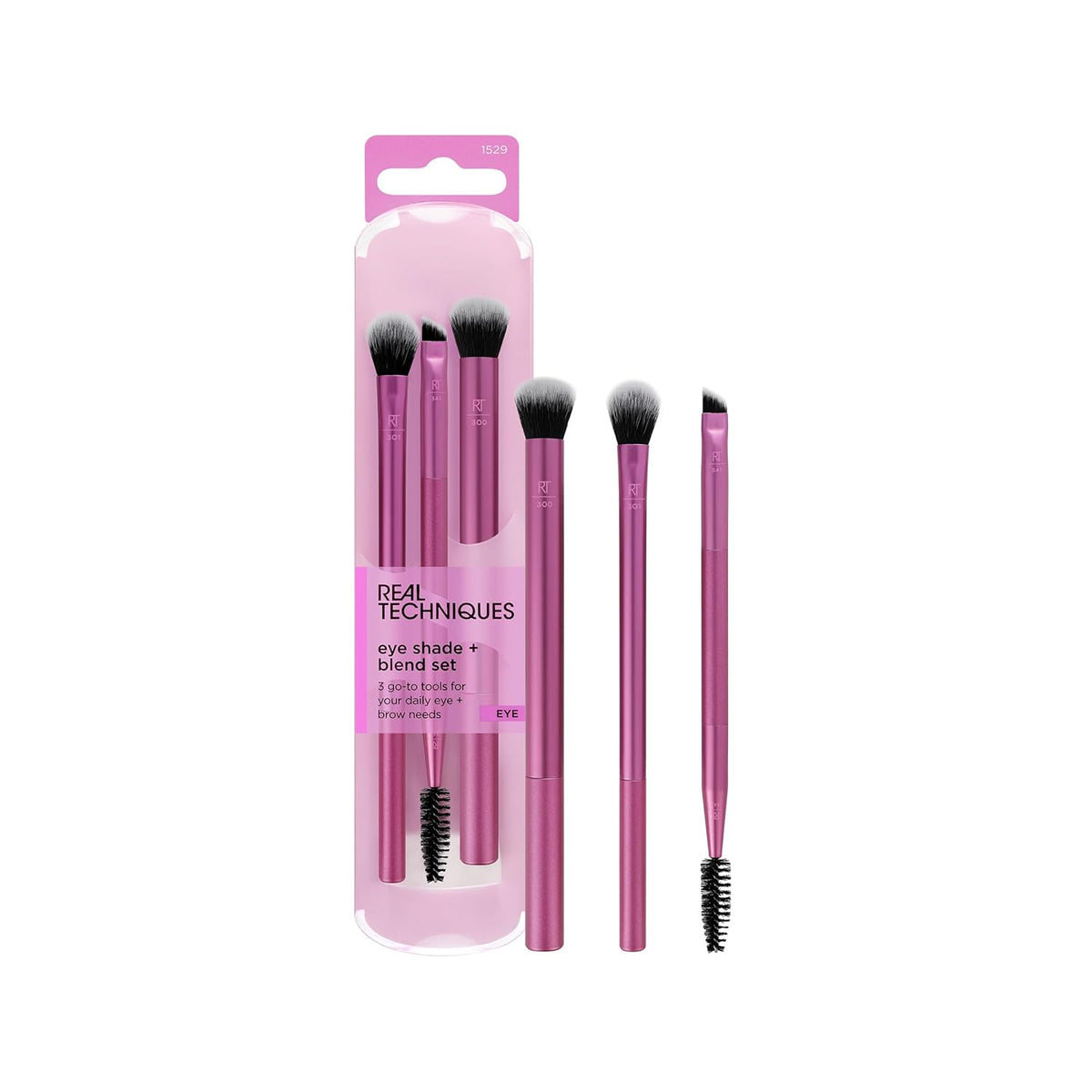 Real Techniques Eye Shade & Blend 3-Piece Set, Eye Makeup Brush Set