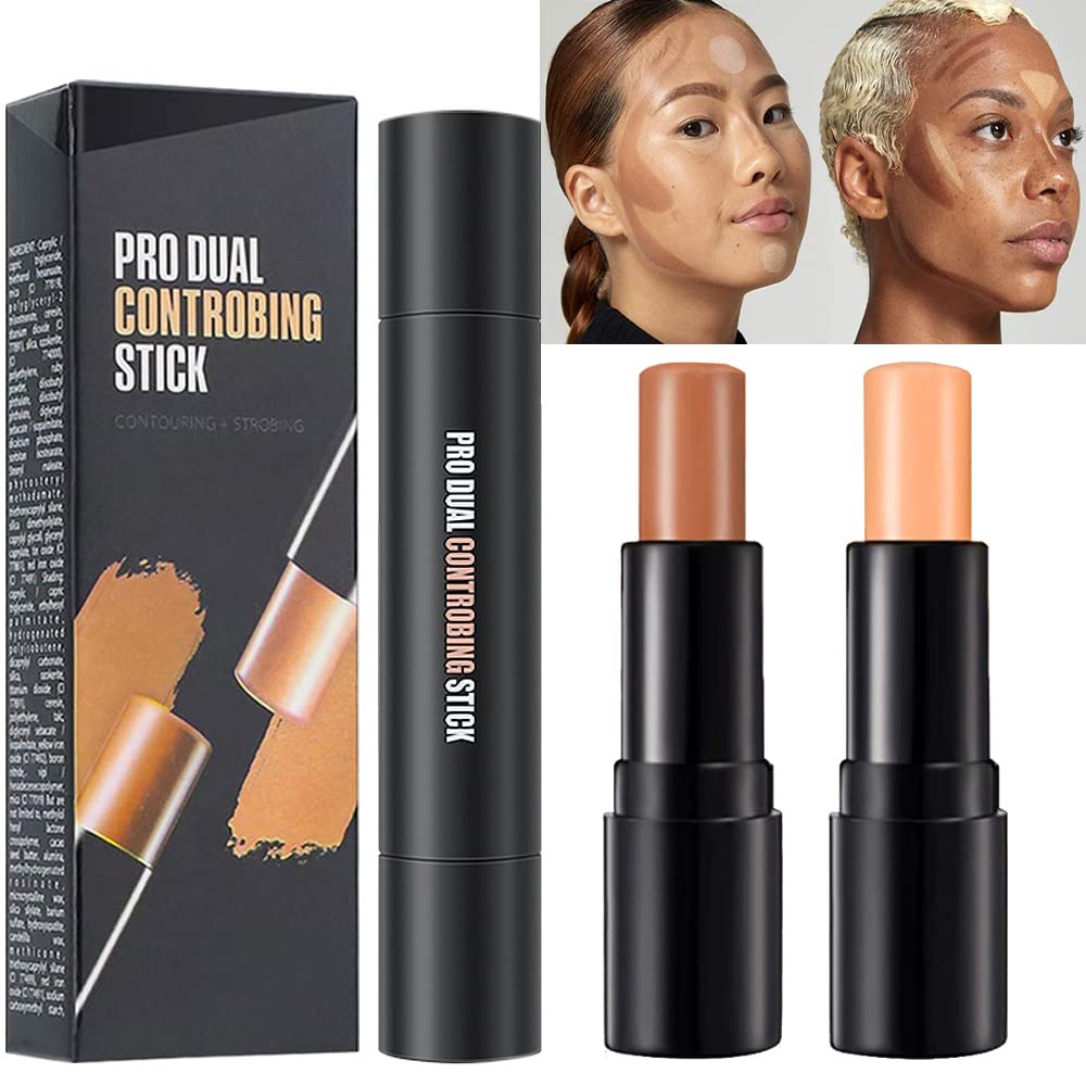 4 Colors Face Highlight and Contour Cream Sticks Kit,Primer Corrector,1#,3#