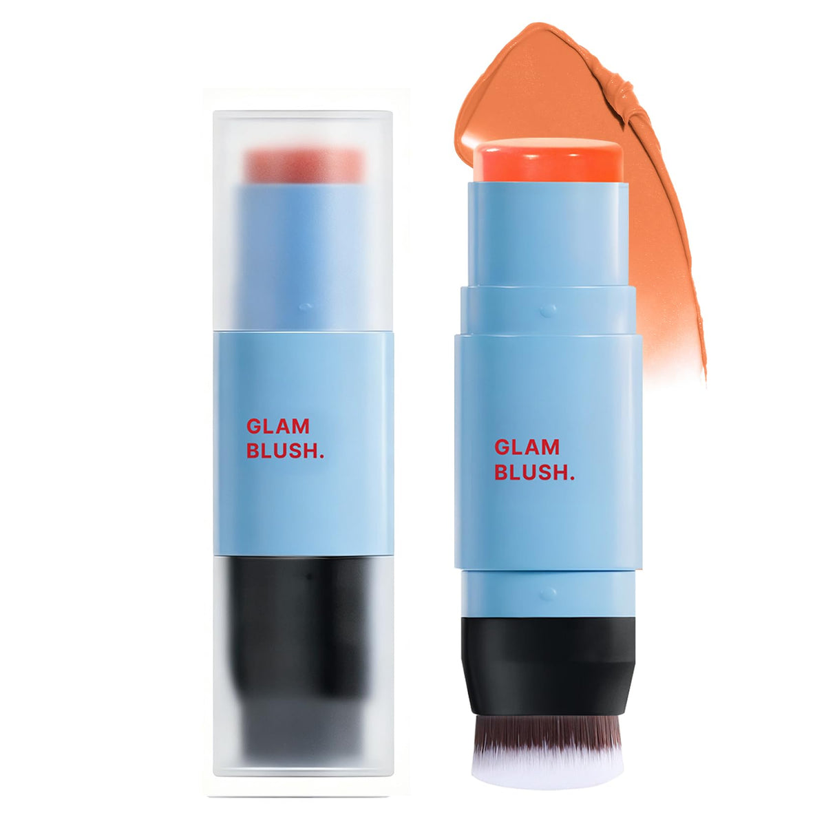 Cream Blush Stick with Brush,Waterproof Multi Cream Makeup Stick,Lightweight,Long-lasting,2 in 1 Multi Blush for Cheeks & Lip Tint & Eyeshadow Makeup(#01 Milk Tea Pink)