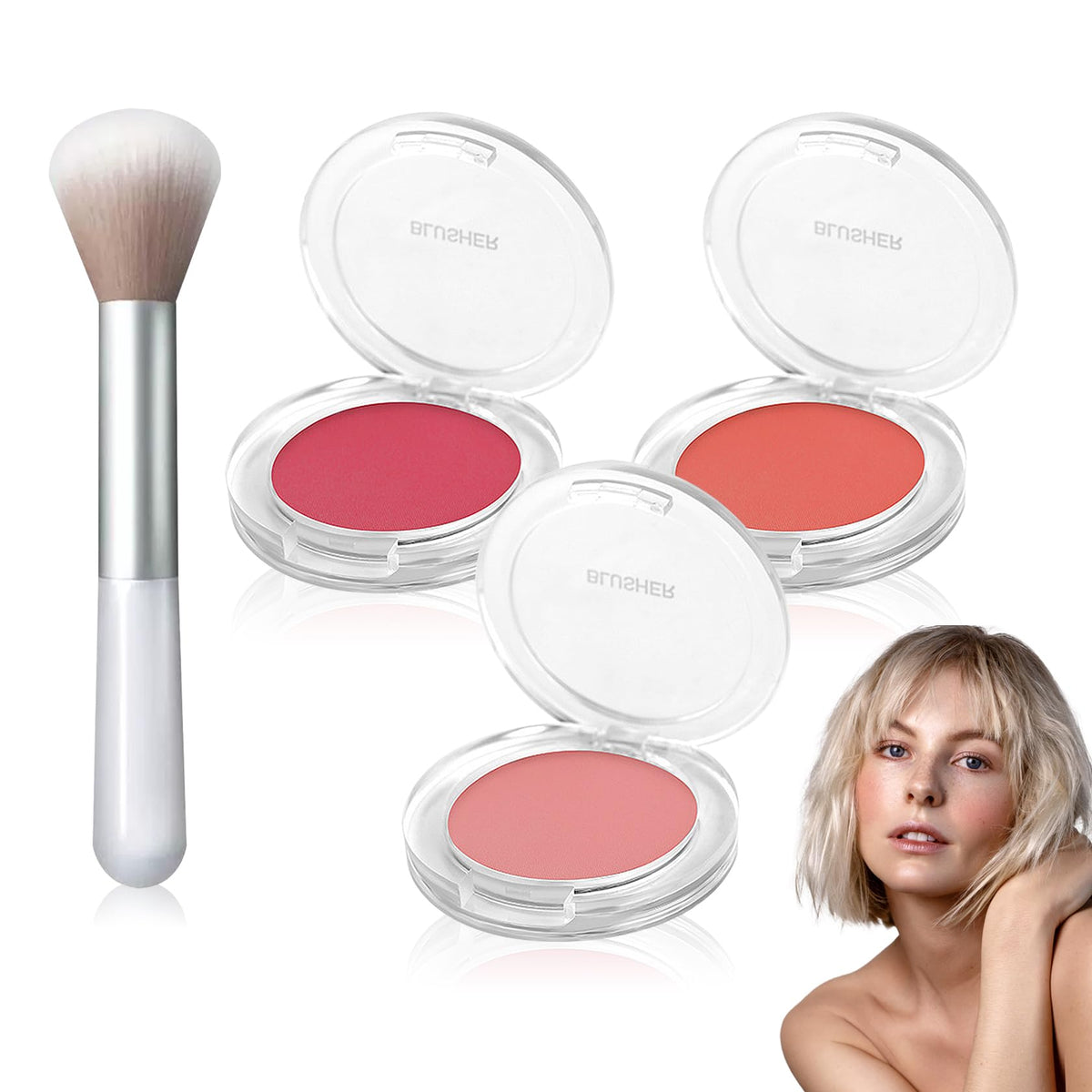 Cream Blush Stick with Brush,Waterproof Multi Cream Makeup Stick,Lightweight,Long-lasting,2 in 1 Multi Blush for Cheeks & Lip Tint & Eyeshadow Makeup(#01 Milk Tea Pink)