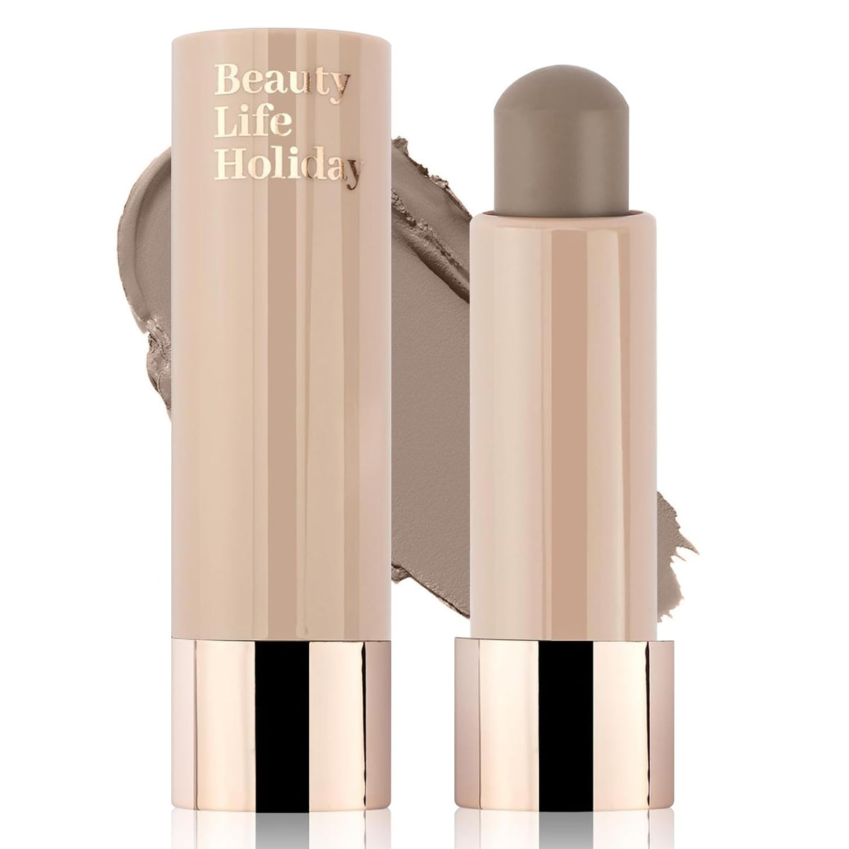 Cool Toned Creamy Contour Stick – Extra-Size Waterproof & Sweat-Proof Matte Bronzer for Fair Skin, Smooth Blendable Face & Nose Shading, Travel-Ready Long Wear Contour Stick (01#Cold Gray Brown)