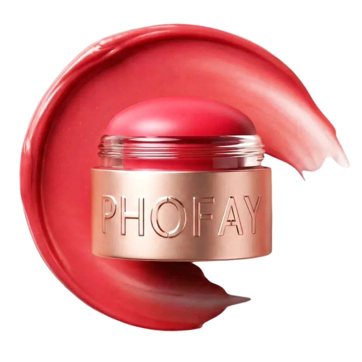PHOFAY 3-in-1 Flush Balm,Mousse Blush & Lipstick Gloss–Soft Silky Texture
