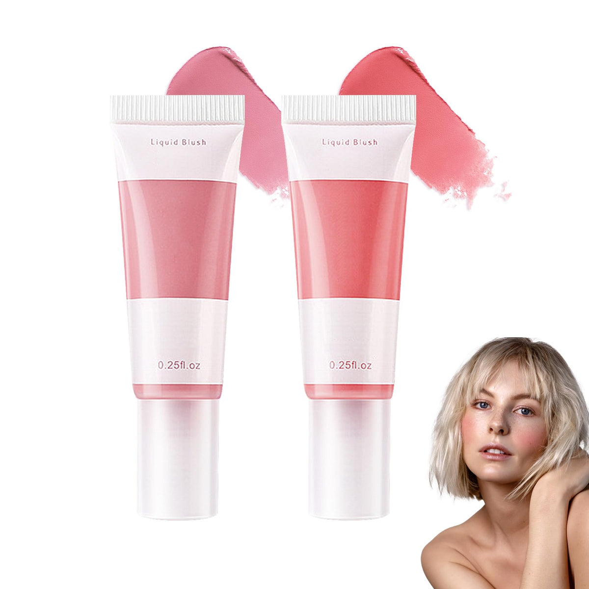Cream Blush Stick with Brush,Waterproof Multi Cream Makeup Stick,Lightweight,Long-lasting,2 in 1 Multi Blush for Cheeks & Lip Tint & Eyeshadow Makeup(#01 Milk Tea Pink)
