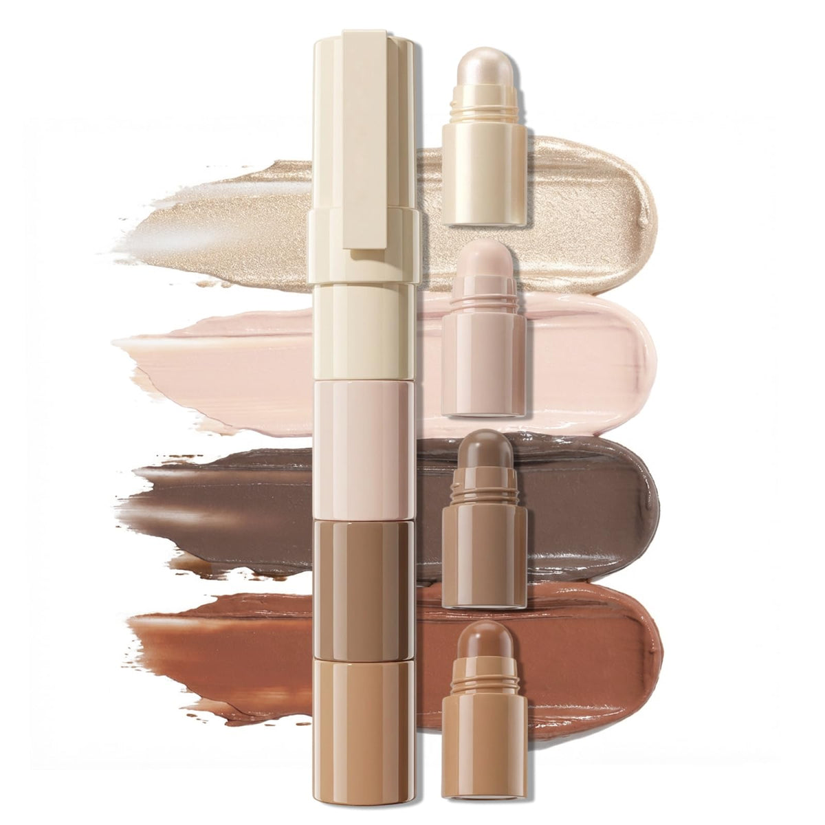 Erinde Cool Toned Contour Stick for Fair Skin, Large Capacity Grey Brown Cream Contour Makeup Stick, Smooth Blendable Matte Bronzer, Waterproof & Long Lasting Face Shaping Nose Contouring Sticks