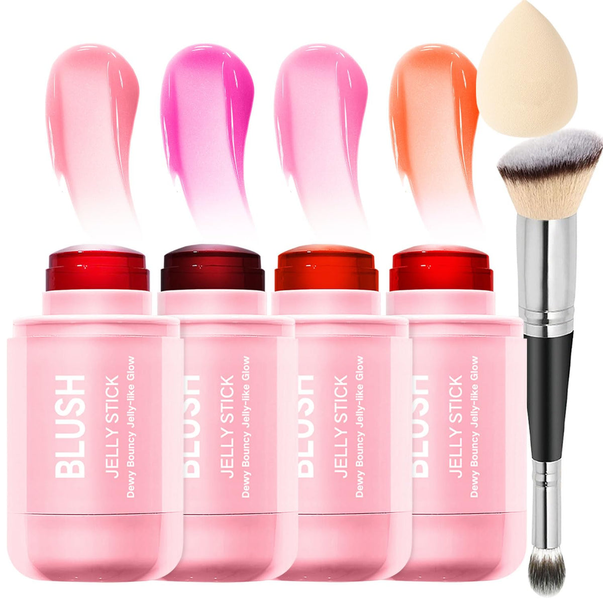 3Pcs Cream Contour Stick Makeup Kit, Shades with Highlighter, Blush and Bronzer Contour Stick for Sculpt the Cheeks, Long Lasting, Waterproof, Matte & Dewy Finish (LIGHT MEDIUM(2+5+6))