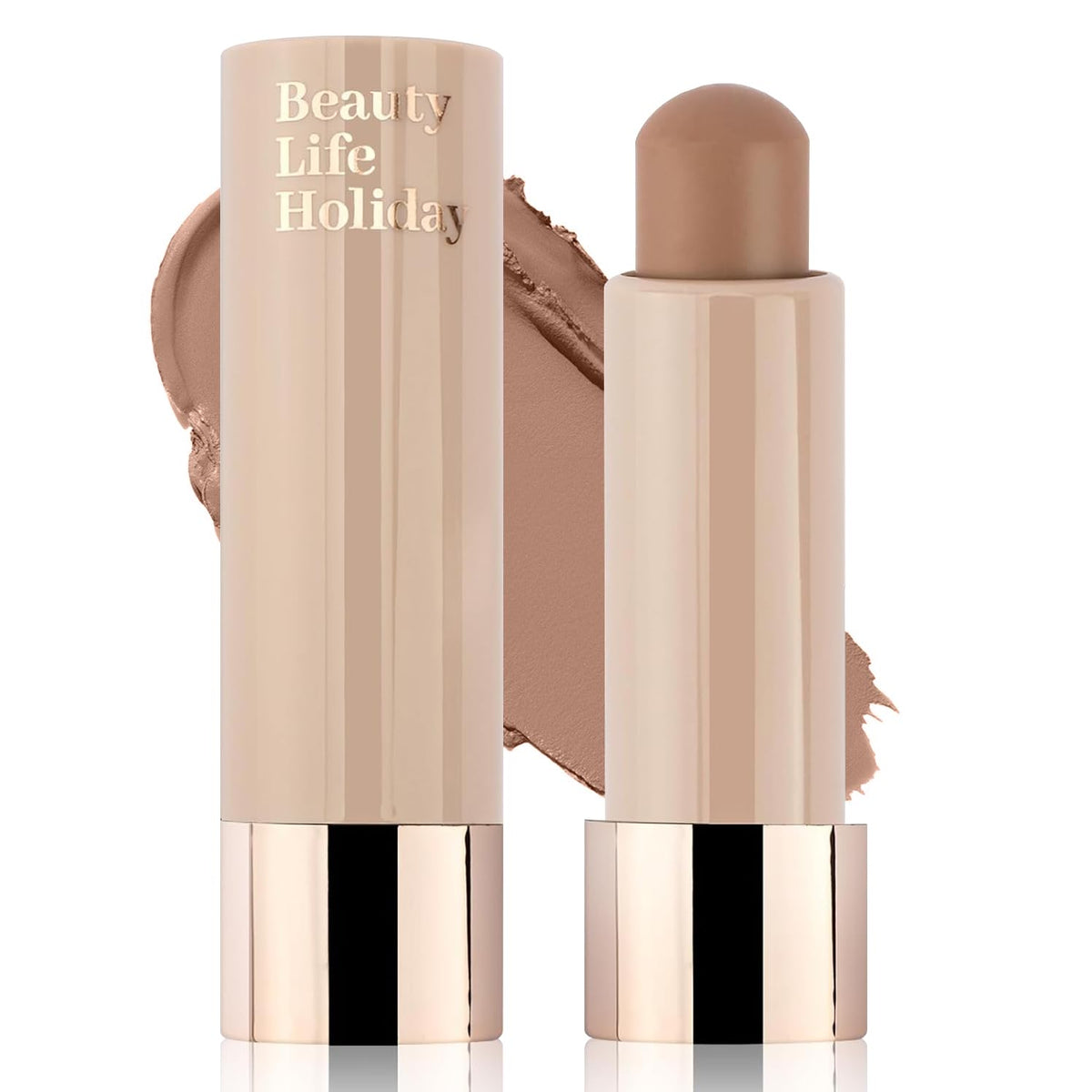 Cool Toned Creamy Contour Stick – Extra-Size Waterproof & Sweat-Proof Matte Bronzer for Fair Skin, Smooth Blendable Face & Nose Shading, Travel-Ready Long Wear Contour Stick (01#Cold Gray Brown)