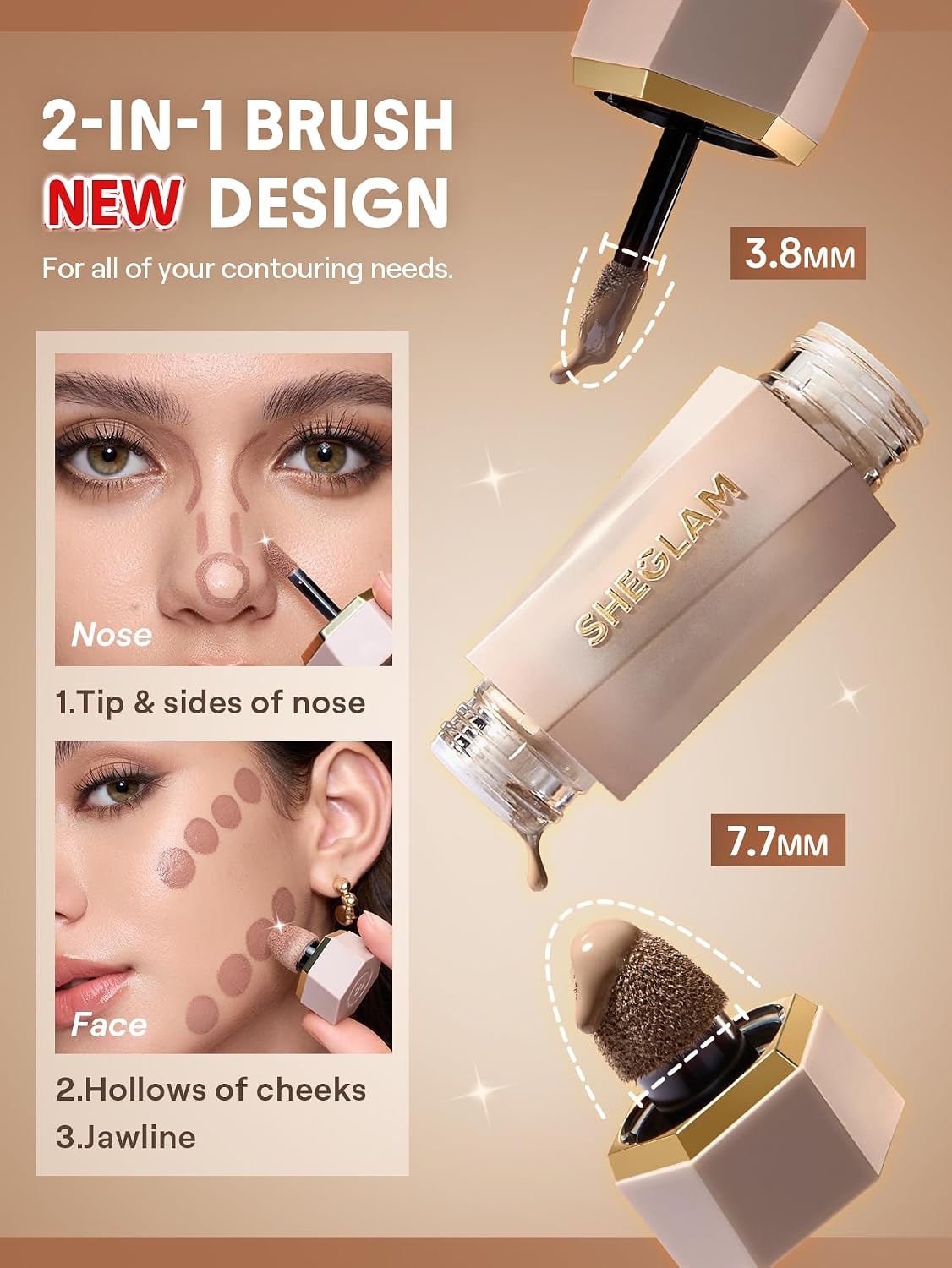 SHEGLAM Precision Sculpt Liquid Contour Duo-Soft Tan