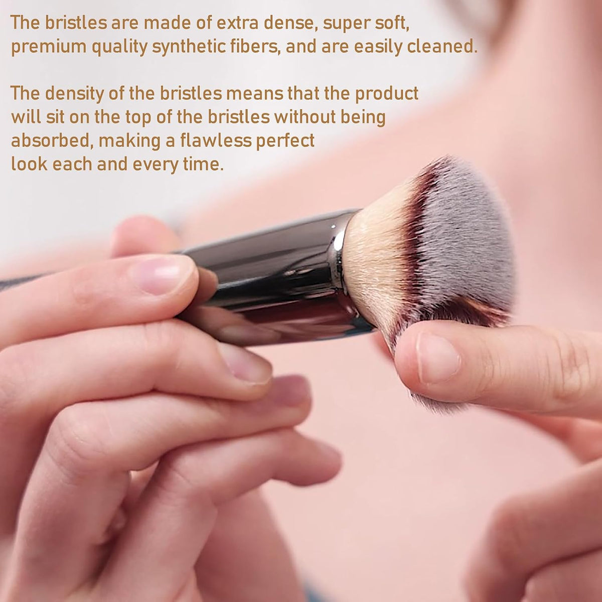 Bueart Design Flat Top Kabuki Foundation Makeup Brush,Soft Dense Bristles