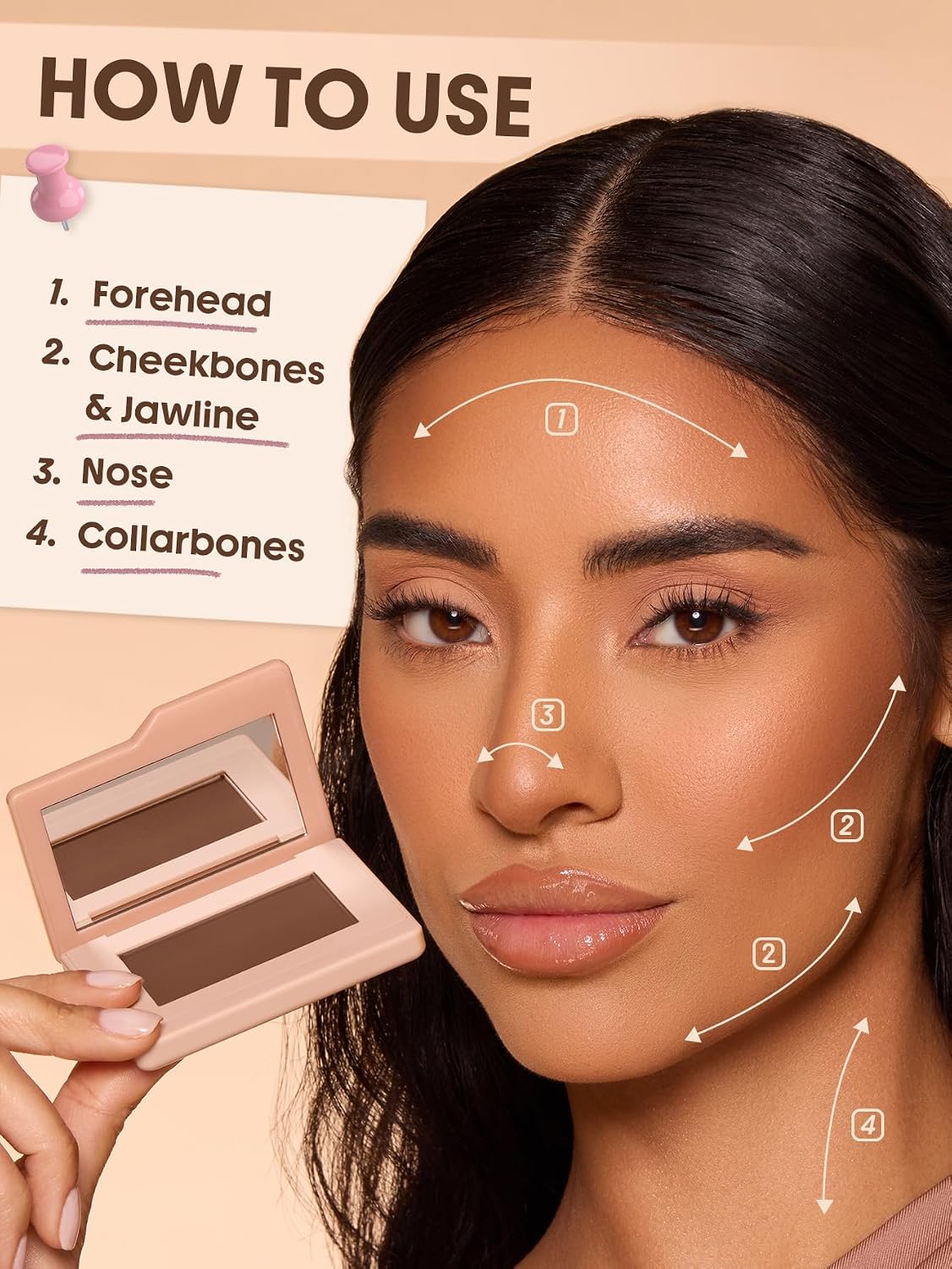 SHEGLAM Dream Touch Bronzer Powder Smooth Matte Long-lasting Contour Powder Palette-12 Terracotta
