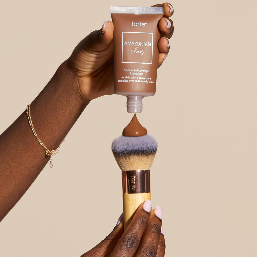 tarte the buffer airbrush finish foundation brush – Blending Brush for Cream, Liquid or Powder Makeup, Buildable Coverage & Seamless Application for Flawless Finish, Vegan & Cruelty-Free, full size