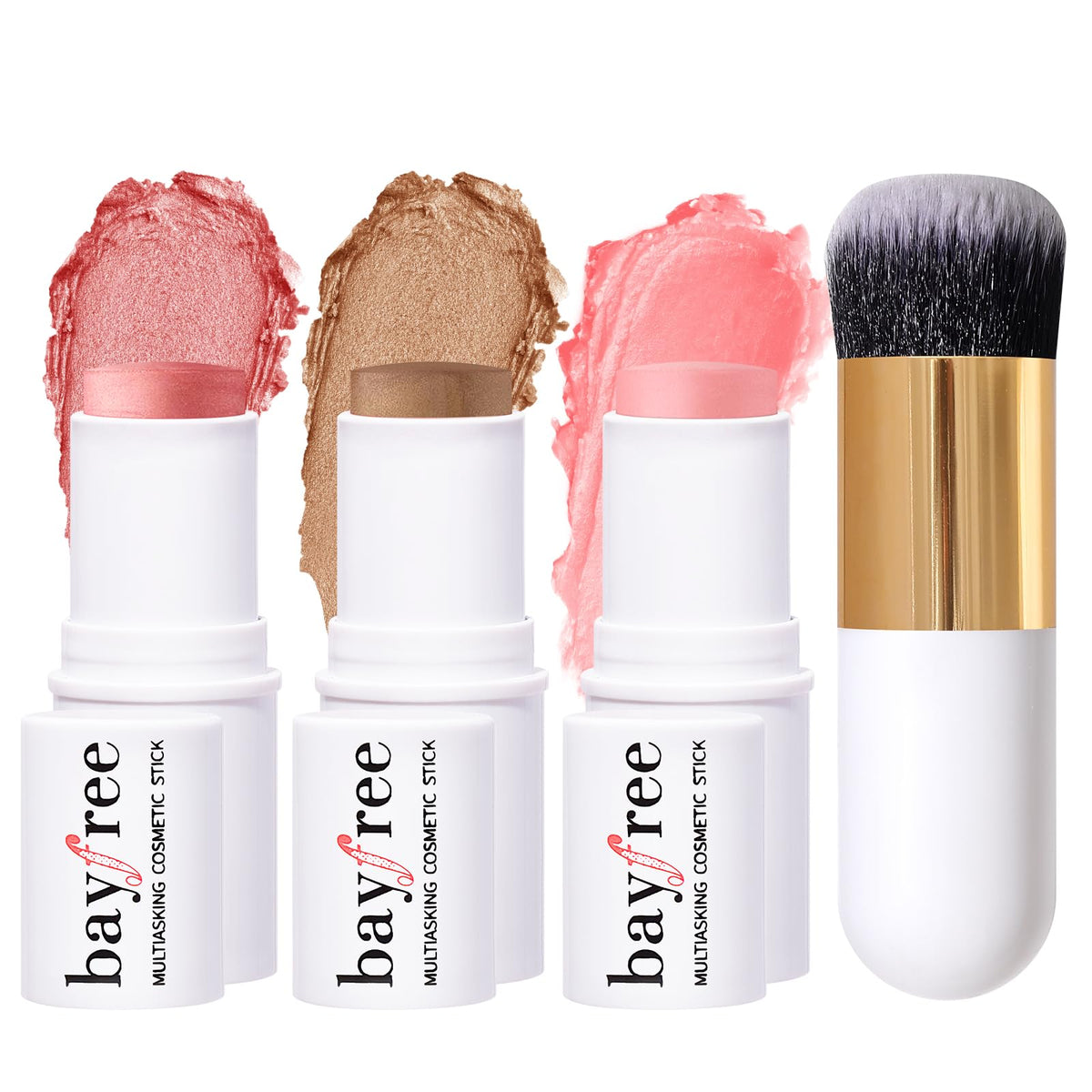 KIMUSE Face Sticks Trio, Blush, Highlighter & Contour Stick for Face Makeup
