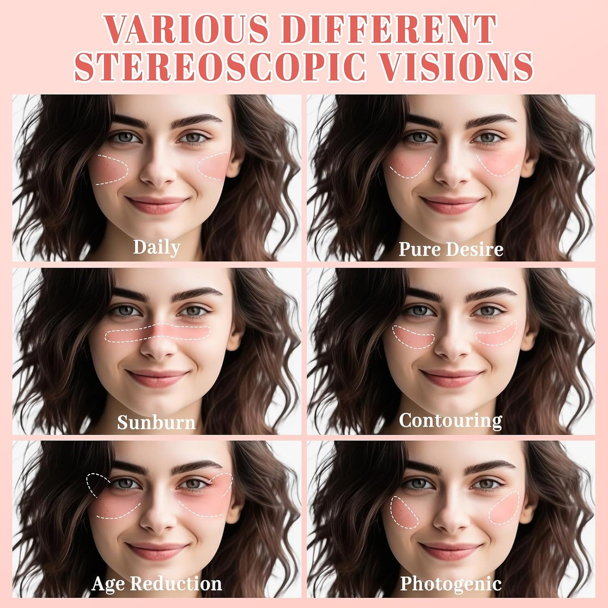 10-Color Blush Palette, Buildable Long-Lasting Powder Blush (01 SET)