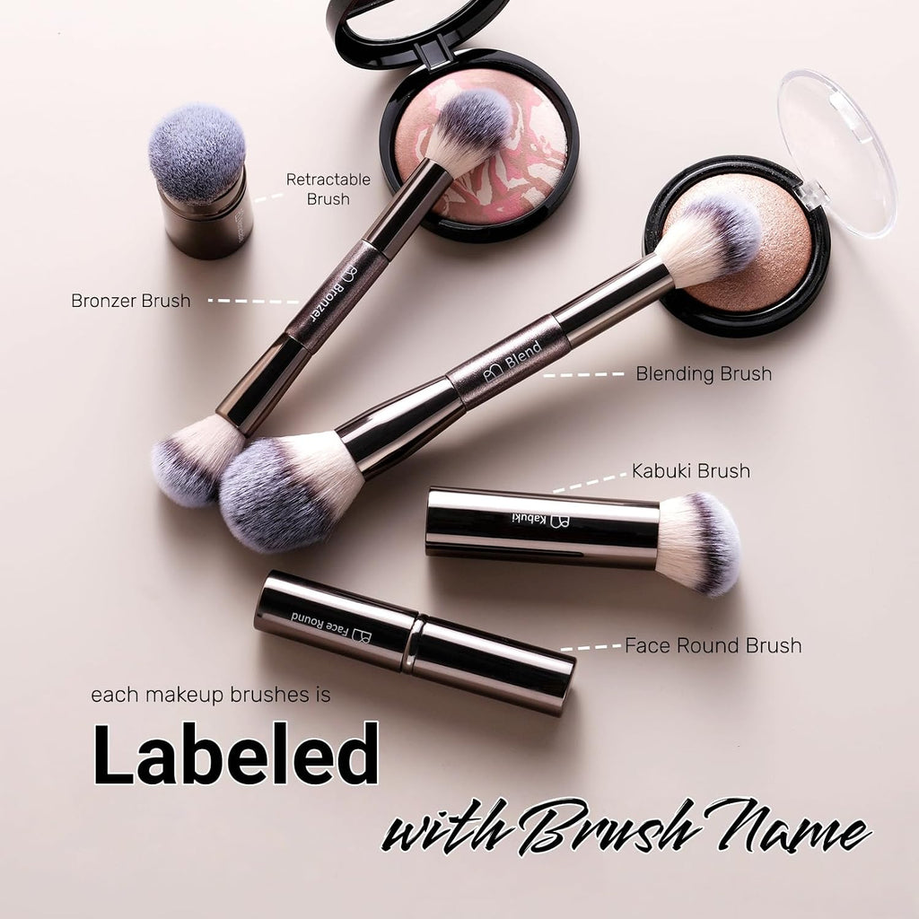 Professional Makeup Brush Set with Travel Case, 20 PCS Synthetic