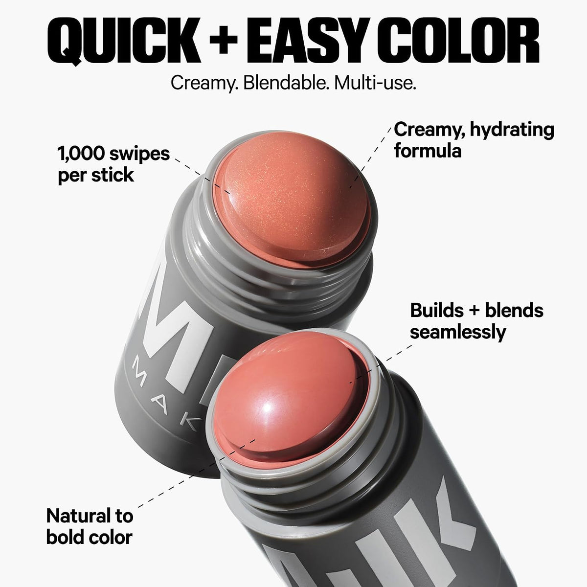 Milk Makeup Lip + Cheek Multi-Use Cream Stick with Satin or Matte Finish
