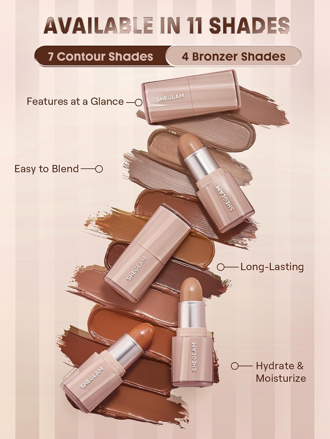 SHEGLAM Buttery Buff Contour & Bronzer Stick-Clay