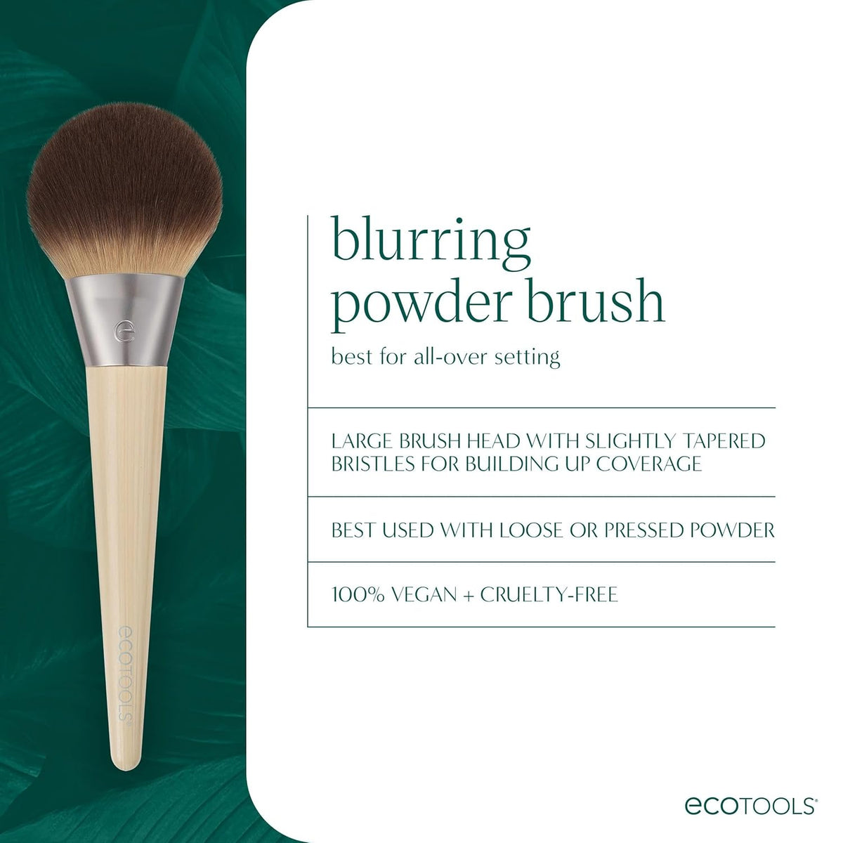 EcoTools Blurring Powder Makeup Brush, Large Makeup Brush, 1 Count