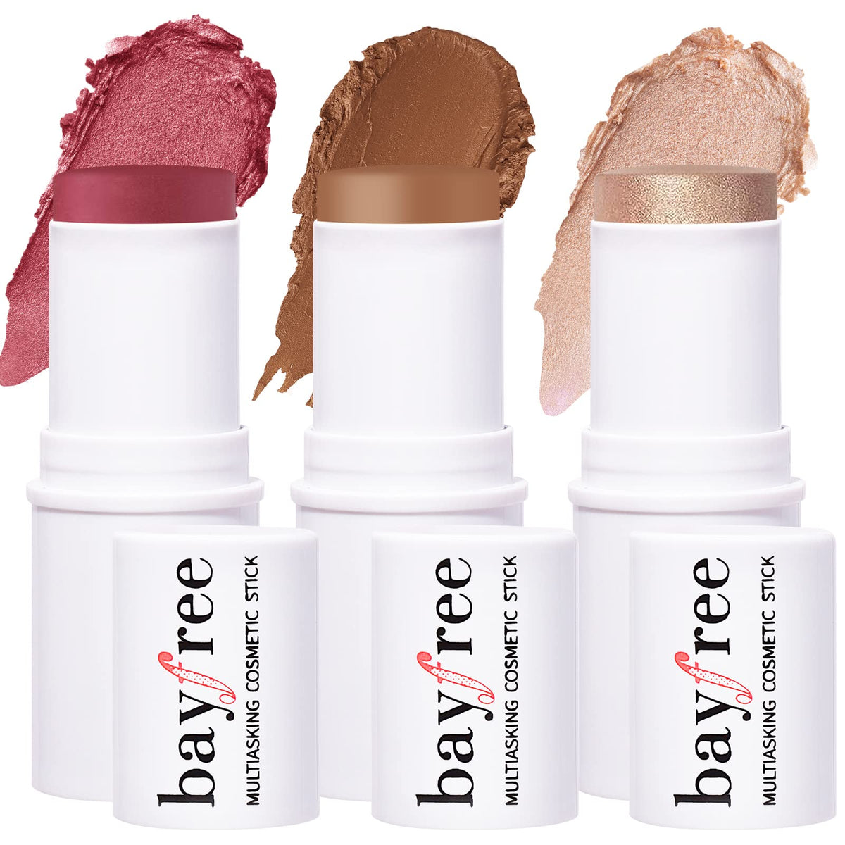 KIMUSE Face Sticks Trio, Blush, Highlighter & Contour Stick for Face Makeup