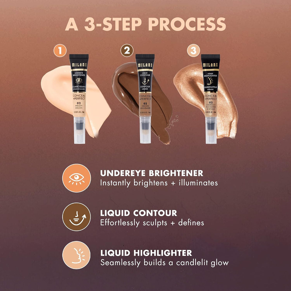 Milani Conceal + Perfect Liquid Contour for Added Definition, Face Lift Collection - Toffee