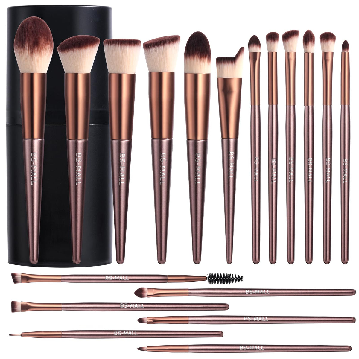 Professional Makeup Brush Set with Travel Case 18 Pcs for Makeup Artists