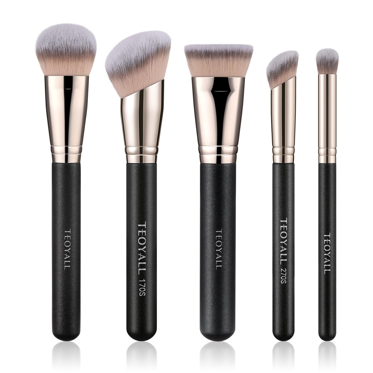 TEOYALL 5Pcs Makeup Brush Set-Foundation Concealer Contour Blush Powder