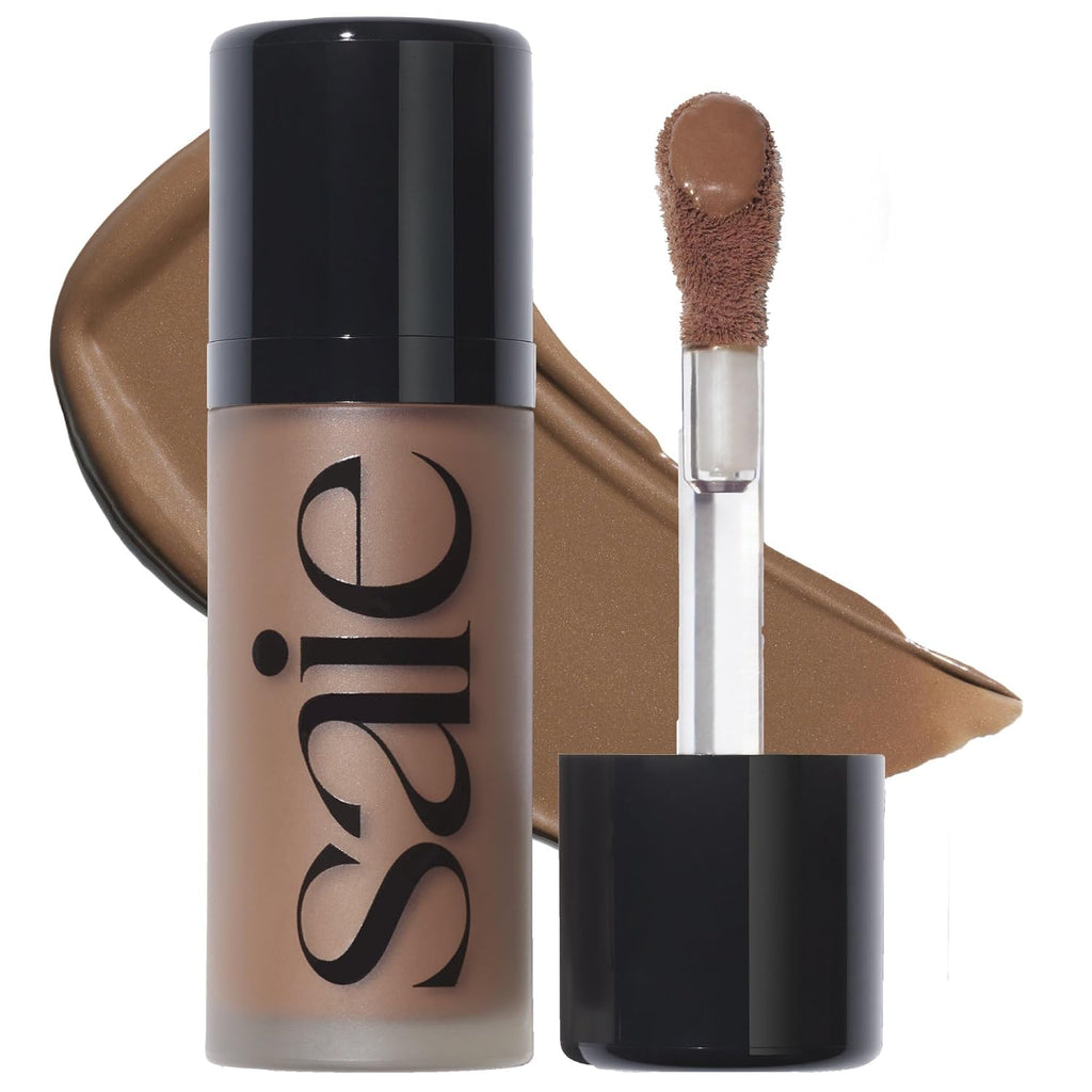 Saie Dew Bronze - Hydrating Liquid Bronzer Stick For a Sun Kissed Glow - Liquid Contour Stick Infused with Nourishing Skin Care Ingredients - Sculpted Face Makeup Essential - Salt (0.4 oz)