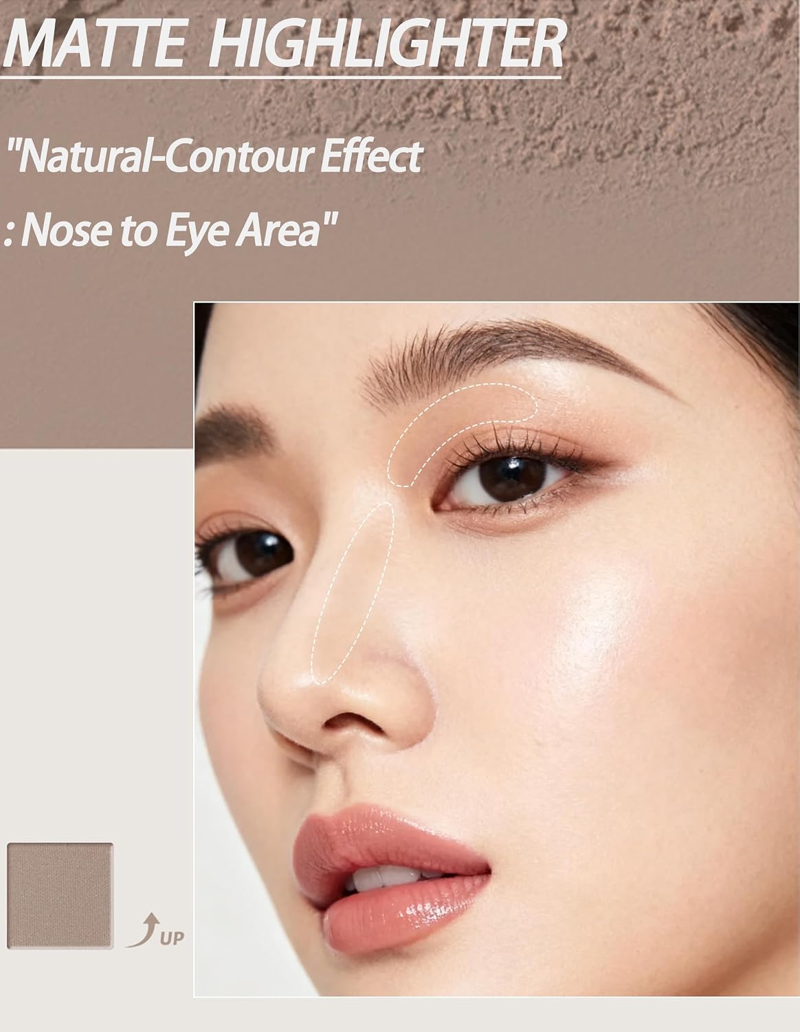 Cool Toned Contour Palette with Face Brush, Taupe Grey Contour Powder