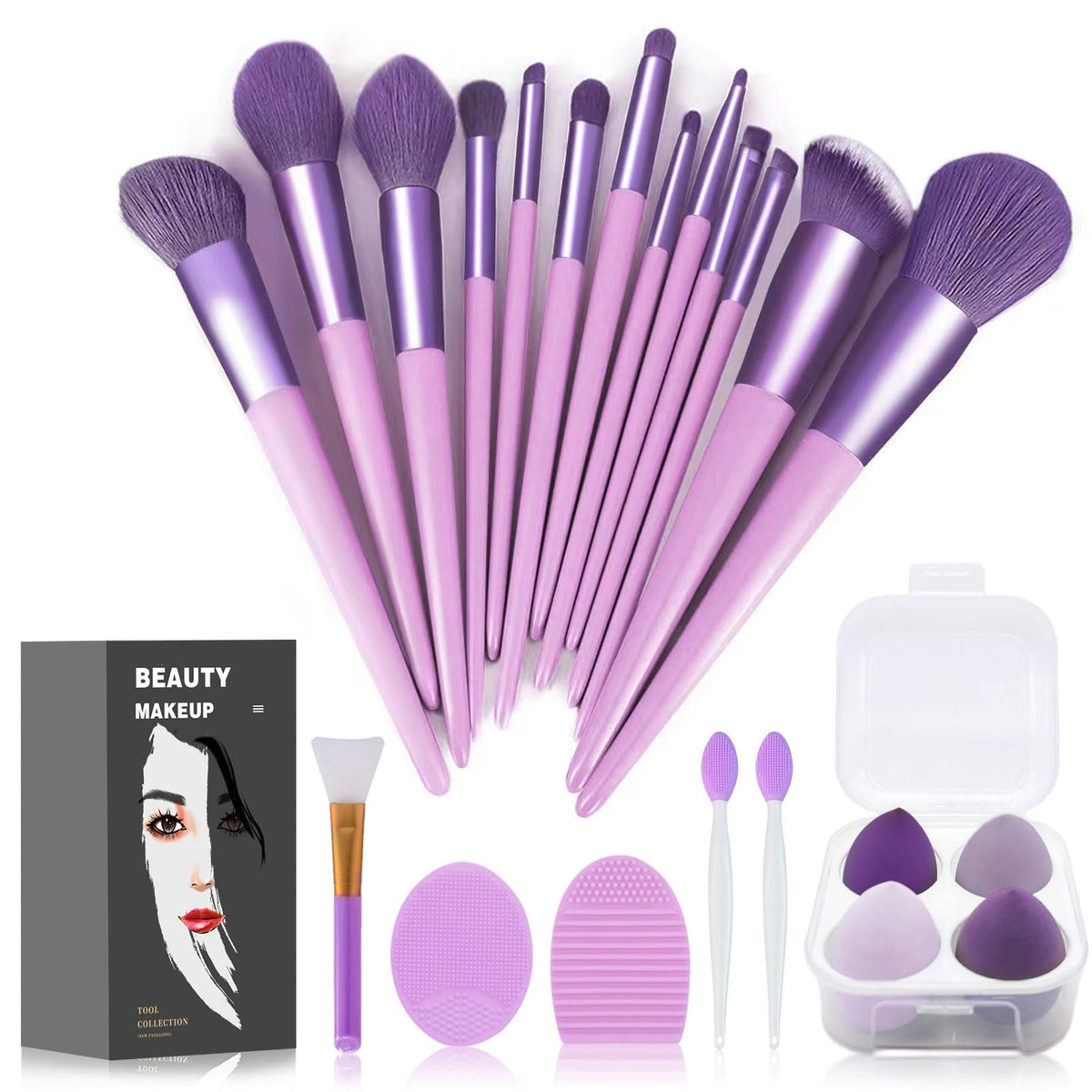 Koccido Makeup Brushes 22 Pcs Makeup Kit,Foundation Brush Eyeshadow Brush Make up Brushes Set (Green, 22 Piece Set)