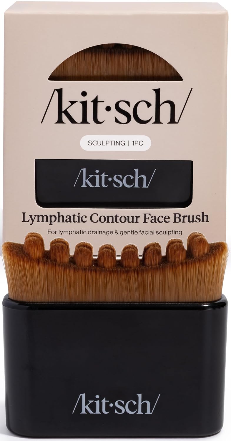 Kitsch Lymphatic Contour Face Brush - Facial Massage Brushes - Black