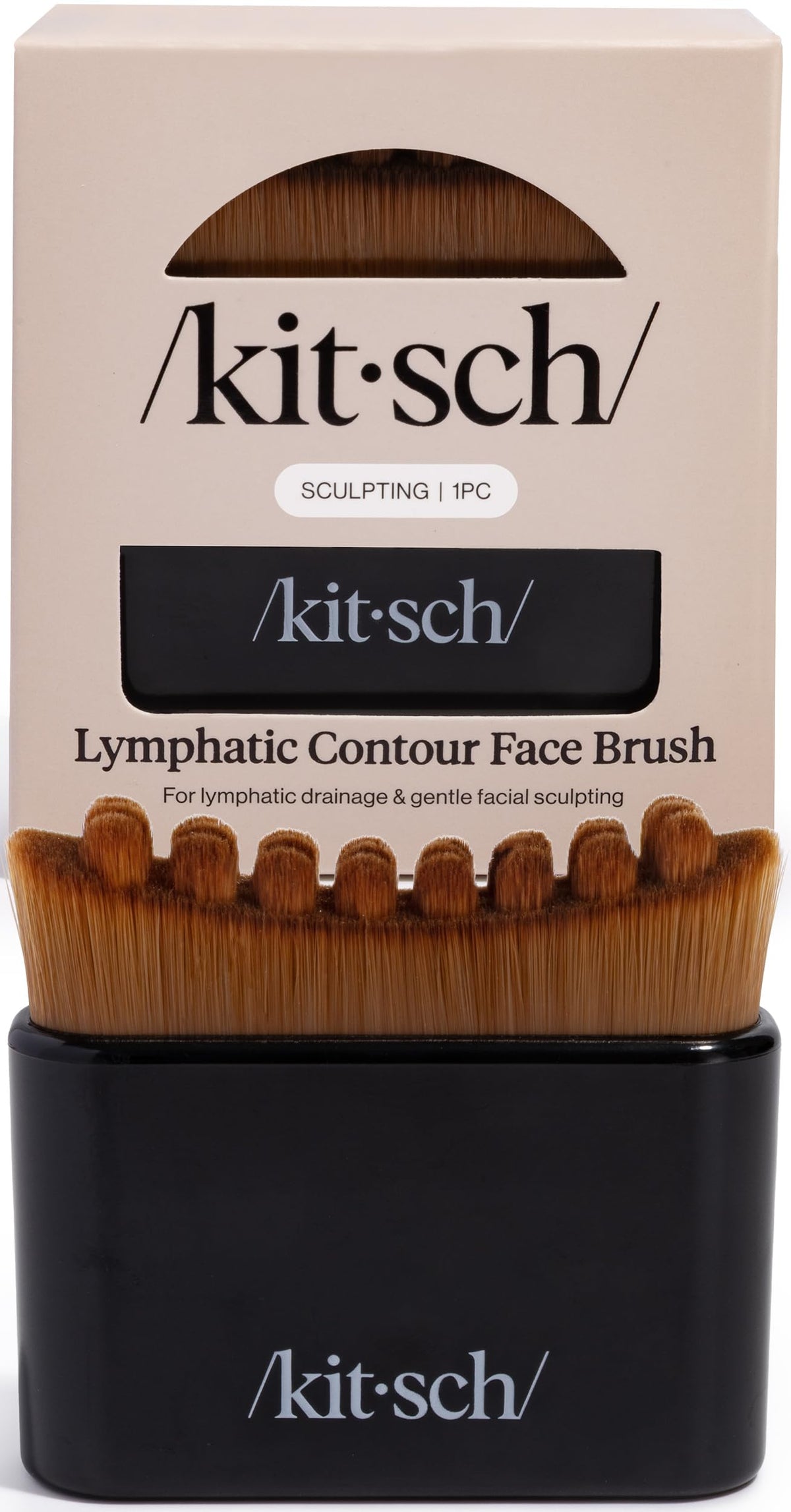 Kitsch Lymphatic Contour Face Brush - Facial Massage Brushes - Black