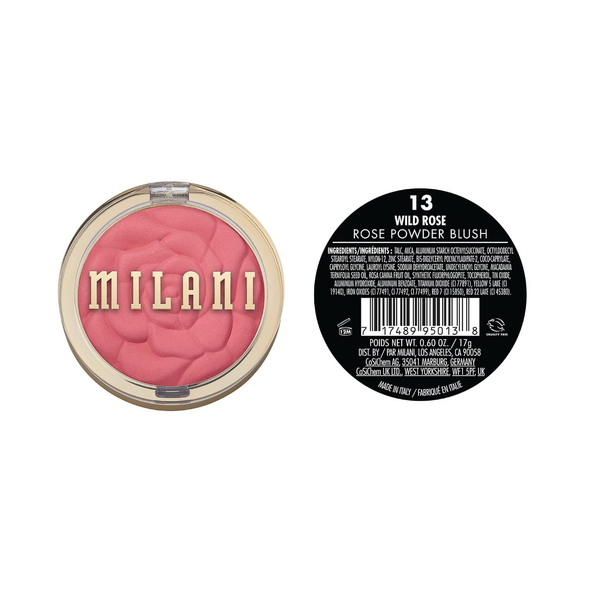 Milani Rose Blush, Powder Blush for Cheeks - Natural Matte - Wild Rose