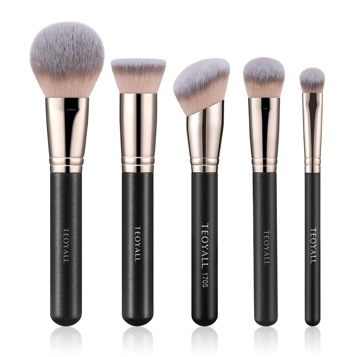 TEOYALL 5Pcs Makeup Brush Set-Foundation Concealer Contour Blush Powder