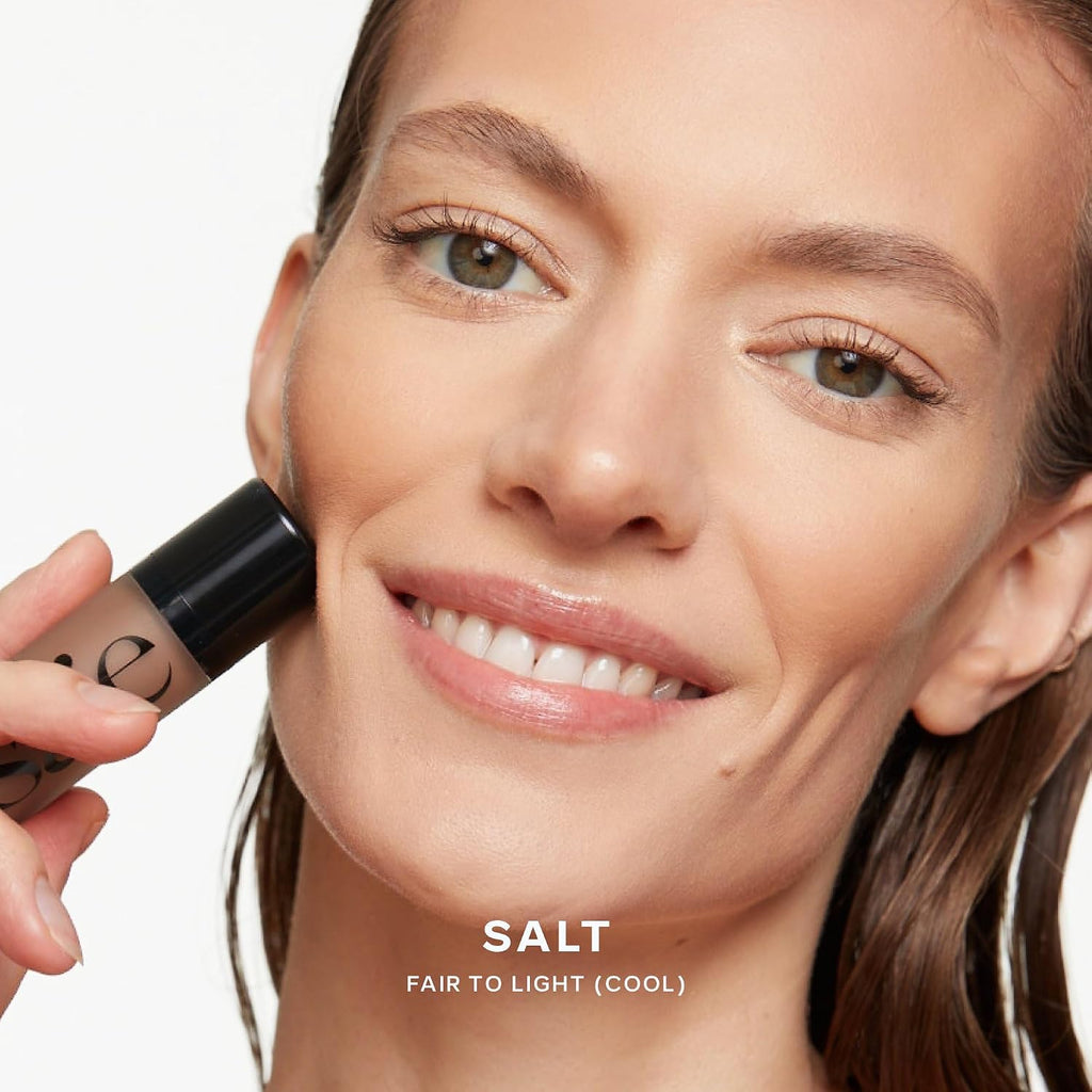 Saie Dew Bronze - Hydrating Liquid Bronzer Stick For a Sun Kissed Glow - Liquid Contour Stick Infused with Nourishing Skin Care Ingredients - Sculpted Face Makeup Essential - Salt (0.4 oz)