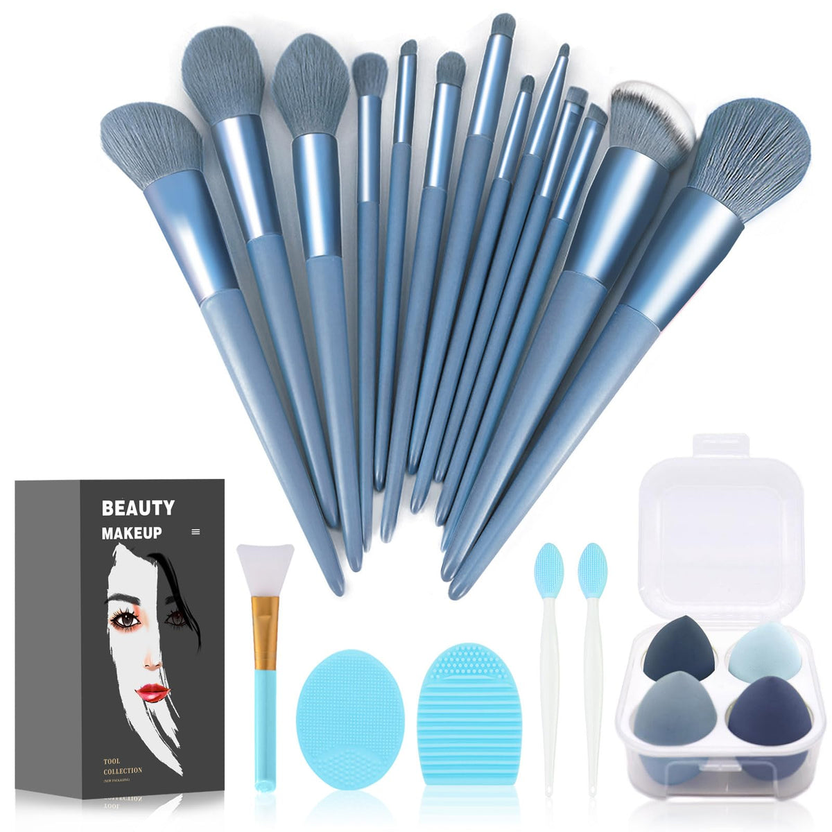 Koccido Makeup Brushes 22 Pcs Makeup Kit,Foundation Brush Eyeshadow Brush Make up Brushes Set (Green, 22 Piece Set)