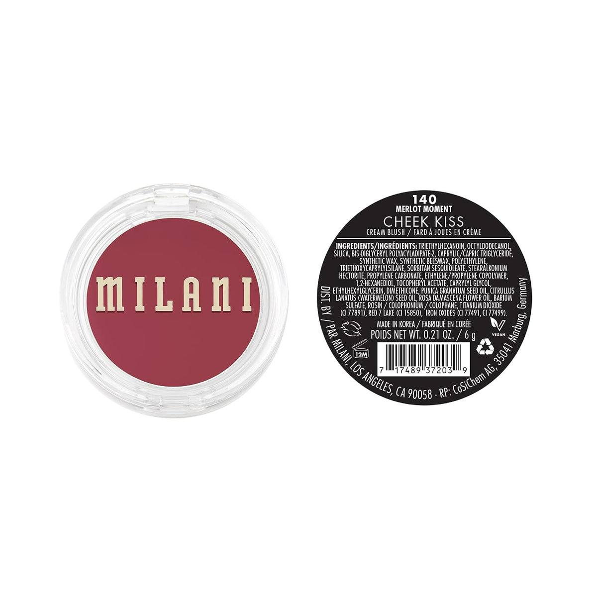 Milani Cheek Kiss Cream Blush, Makeup Blush For Cheeks - Merlot Moment