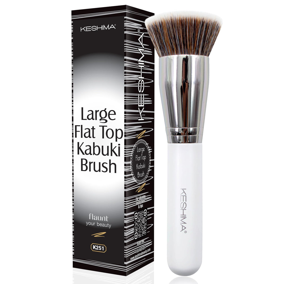 Flat Top Kabuki Foundation Brush By KESHIMA, Premium Makeup Brush