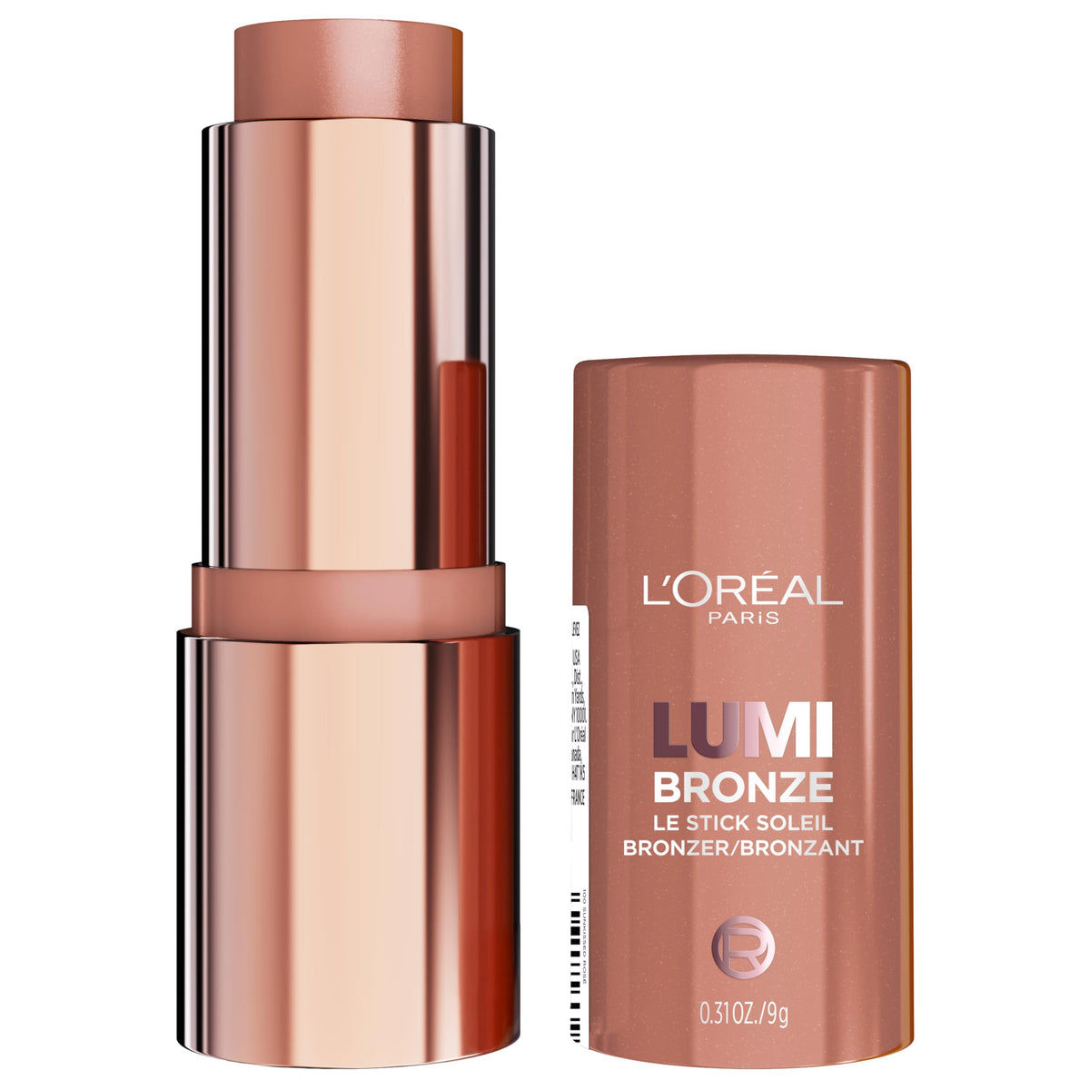 L'Oreal Paris Lumi Bronze Le Stick Soleil Bronzer Stick, Cream-To-Powder Bronzer For A Sunkissed Face Makeup Glow, 110 Toasted Sunlight