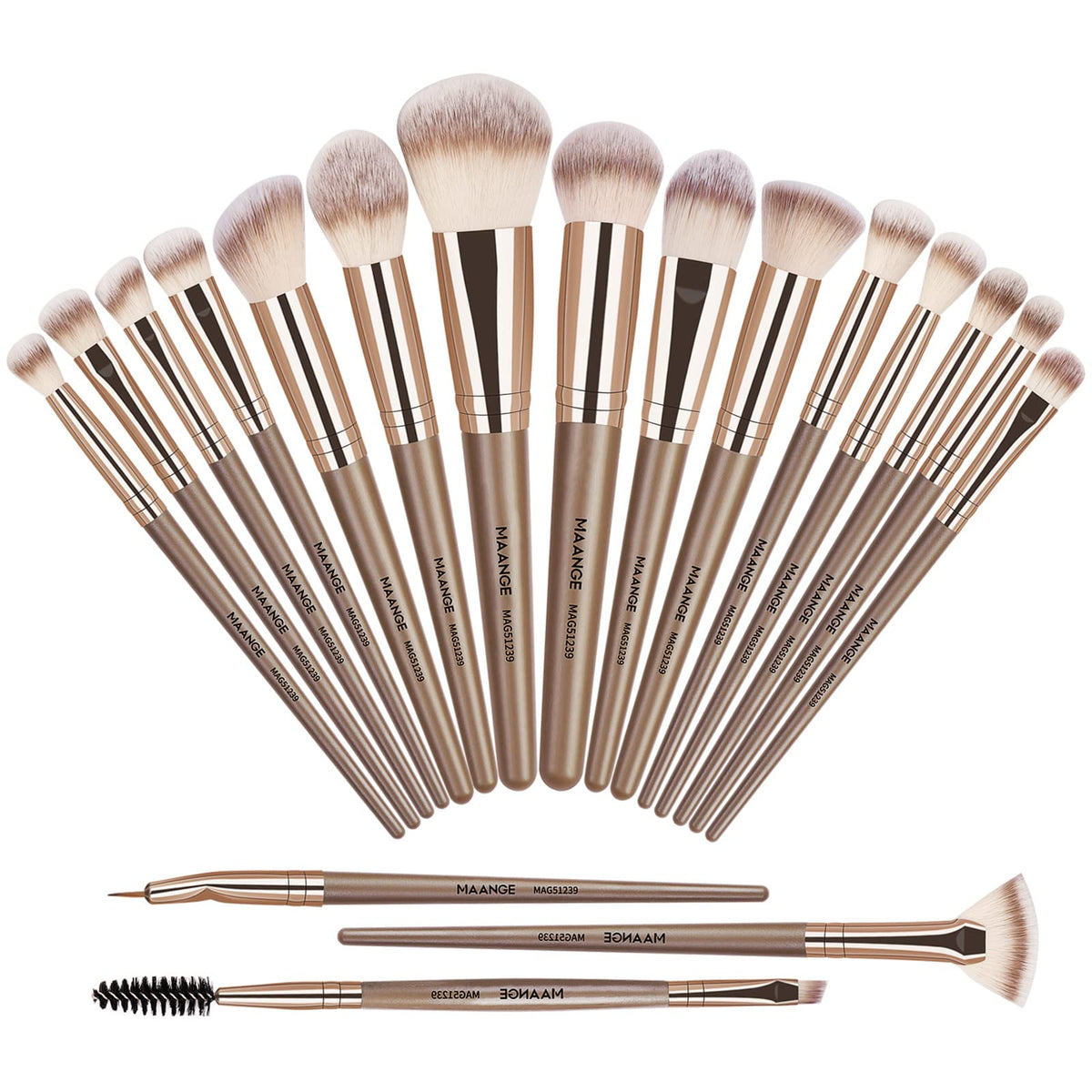 Makeup Brushes, MAANGE 18 Pcs Premium Synthetic Make up Brushes Set Soft Foundation Powder Eyeliner Eye Shadow Makeup Brush Set Professional (Black)