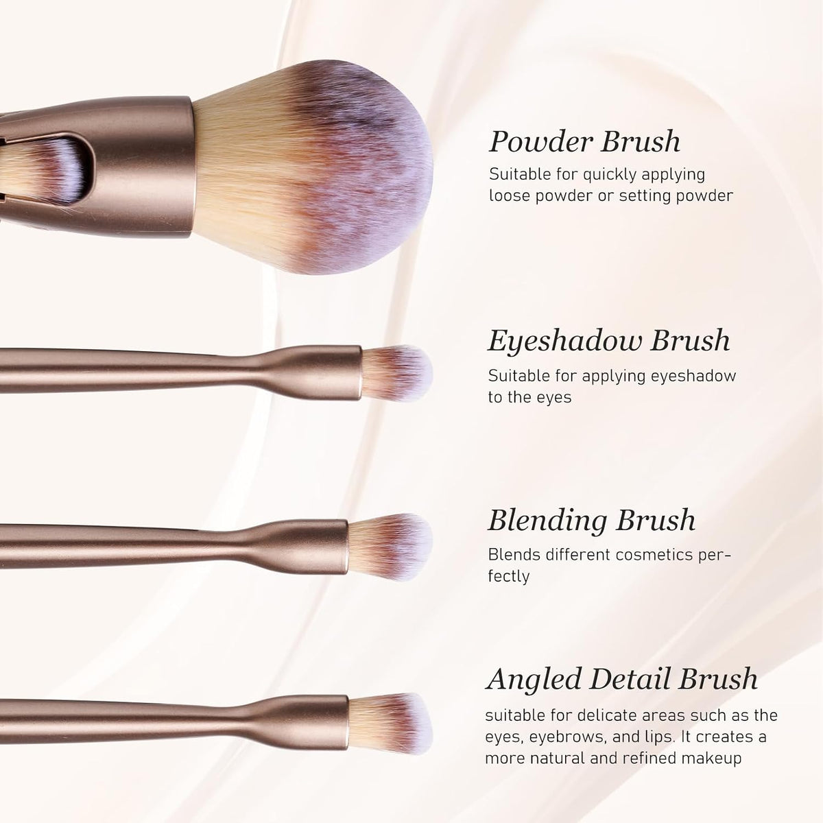 BS-MALL 4 in 1 Magnetic Makeup Brush Set | Detachable Travel Makeup Brush Set with Super Soft Fiber for Flawless Powder, Contour & Eyeshadow | Safe, Zero Trouble Storage for Professional Beauty