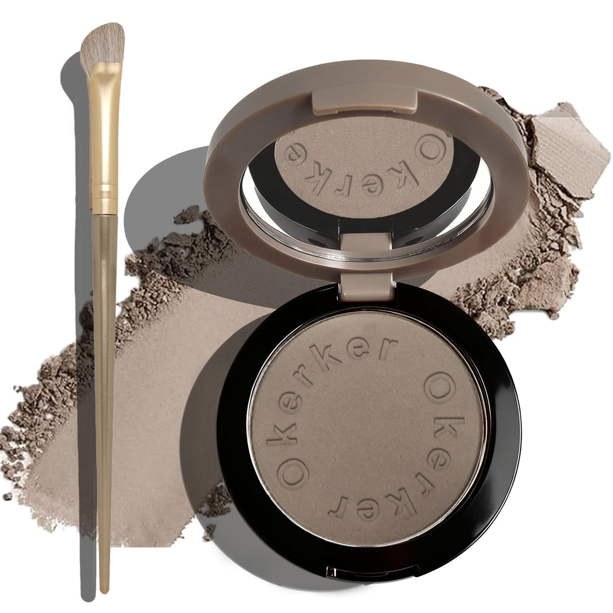 Cool Toned Contour Palette with Face Brush, Taupe Grey Contour Powder