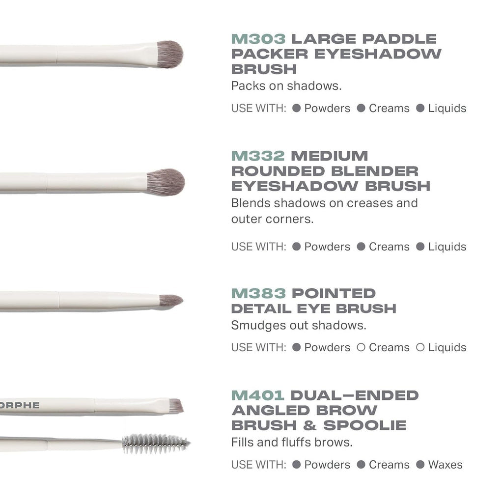 Morphe Best of Blends 8 Piece Makeup Brush Set - Face and Eye Makeup Brushes for Foundation, Concealer, Powder, Blush, Eyeshadow & Brows - Professional Brush Kit (8 ct)