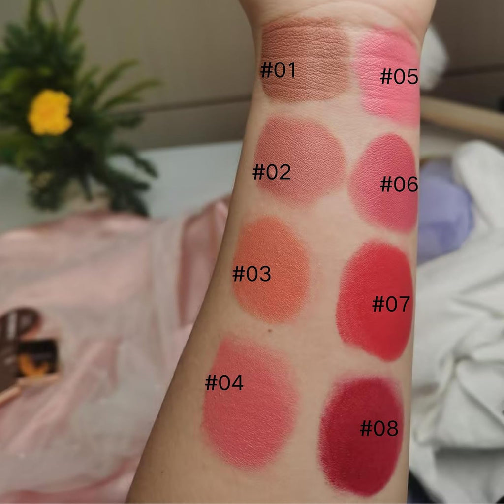 PHOFAY 3-in-1 Flush Balm,Mousse Blush & Lipstick Gloss–Soft Silky Texture