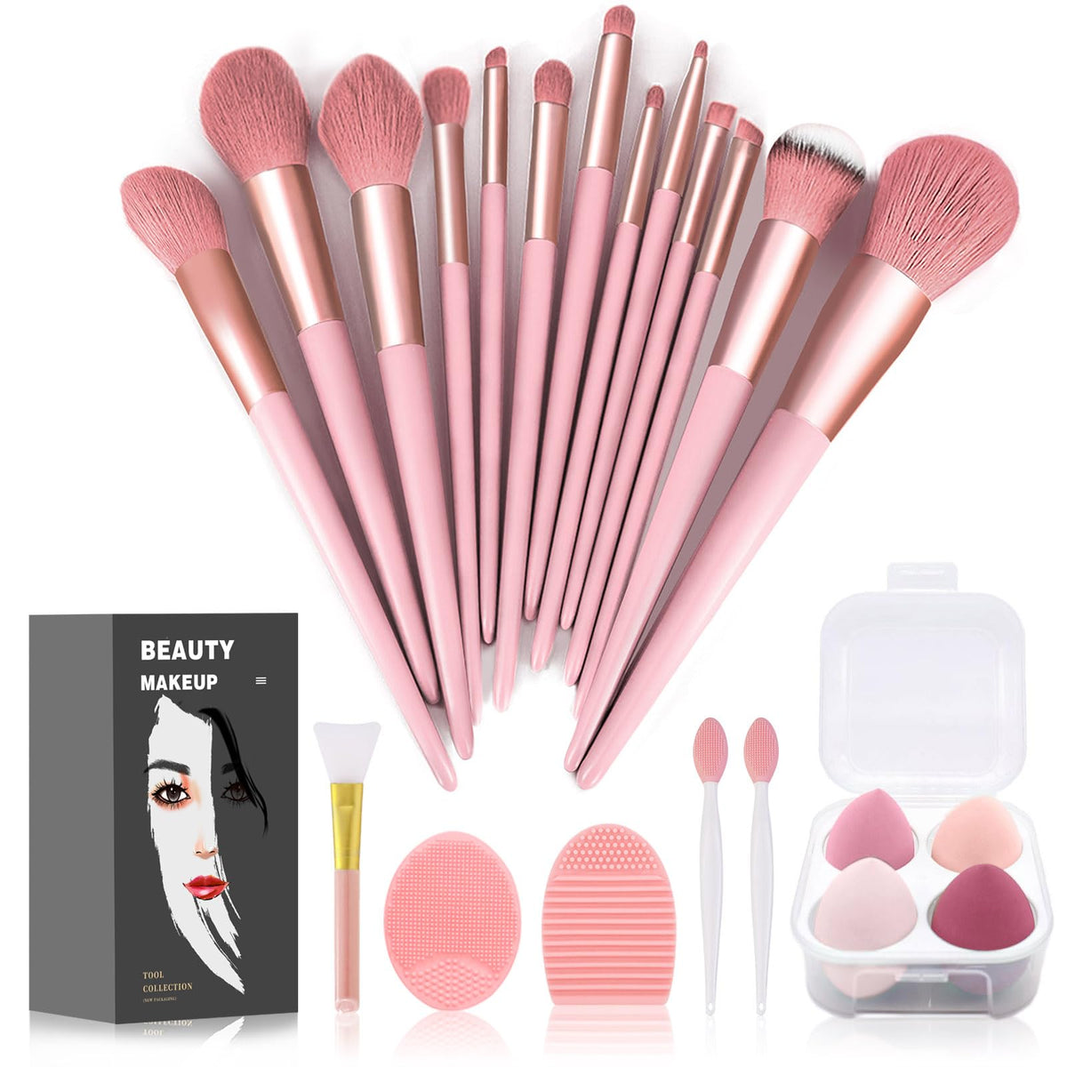 Koccido Makeup Brushes 22 Pcs Makeup Kit,Foundation Brush Eyeshadow Brush Make up Brushes Set (Green, 22 Piece Set)