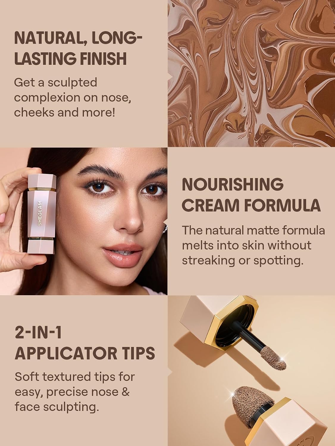 SHEGLAM Precision Sculpt Liquid Contour Duo-Soft Tan