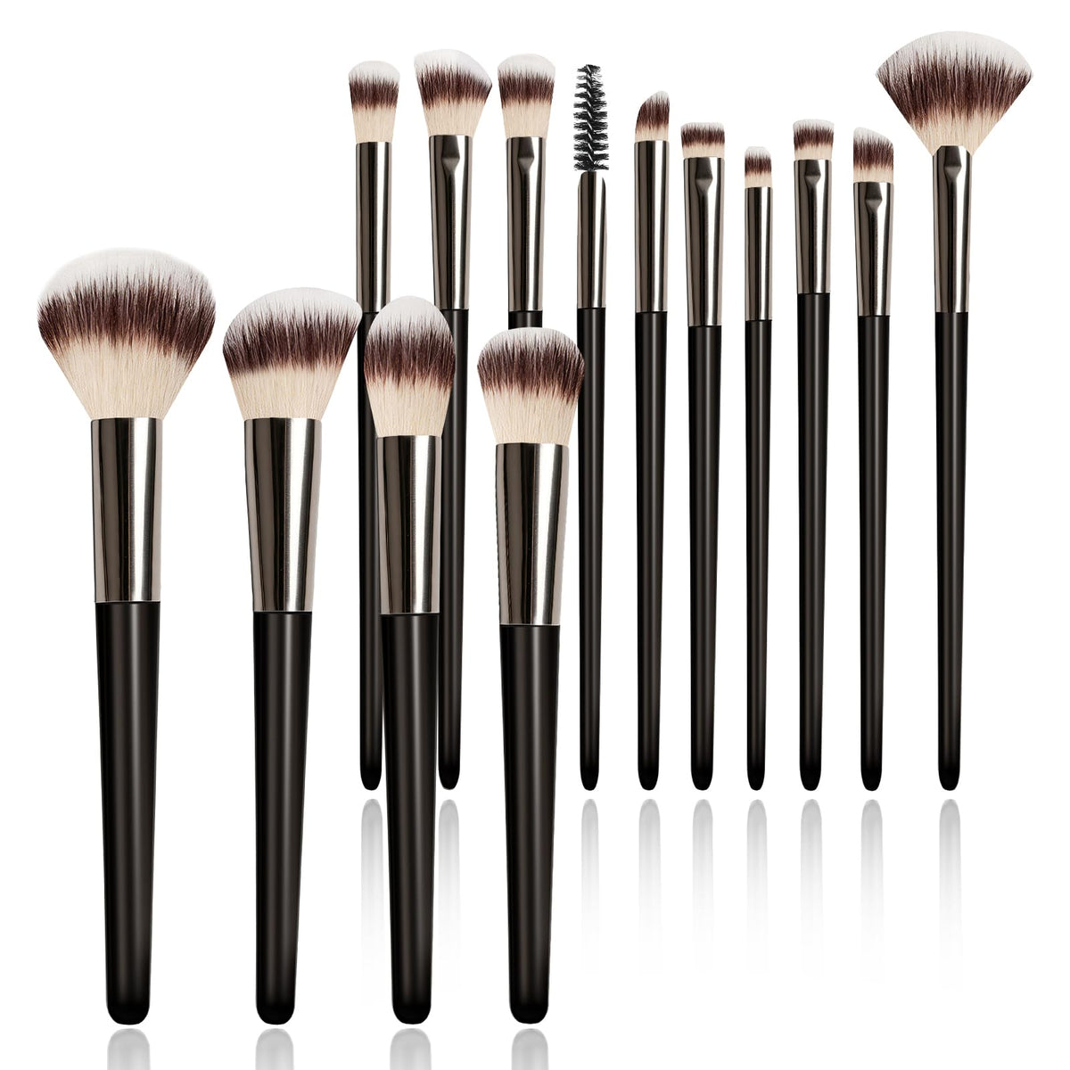 Makeup Brushes, 14 Pcs Travel makeup Brush Set, Black